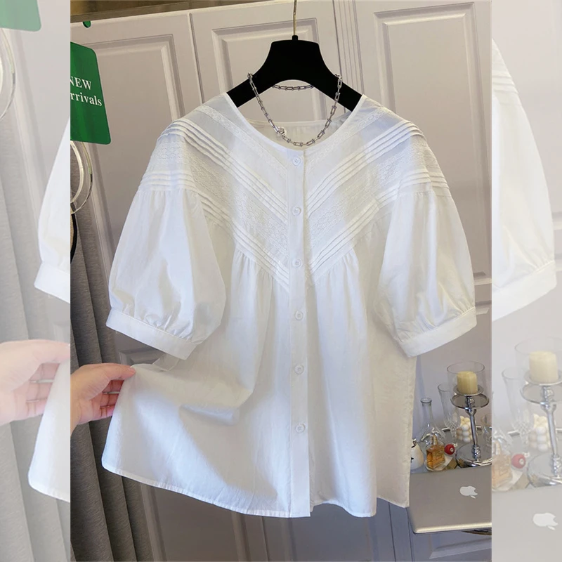 韩系减龄高级感小众别致短袖衬衫上衣女装夏季新款气质时尚衬衣潮