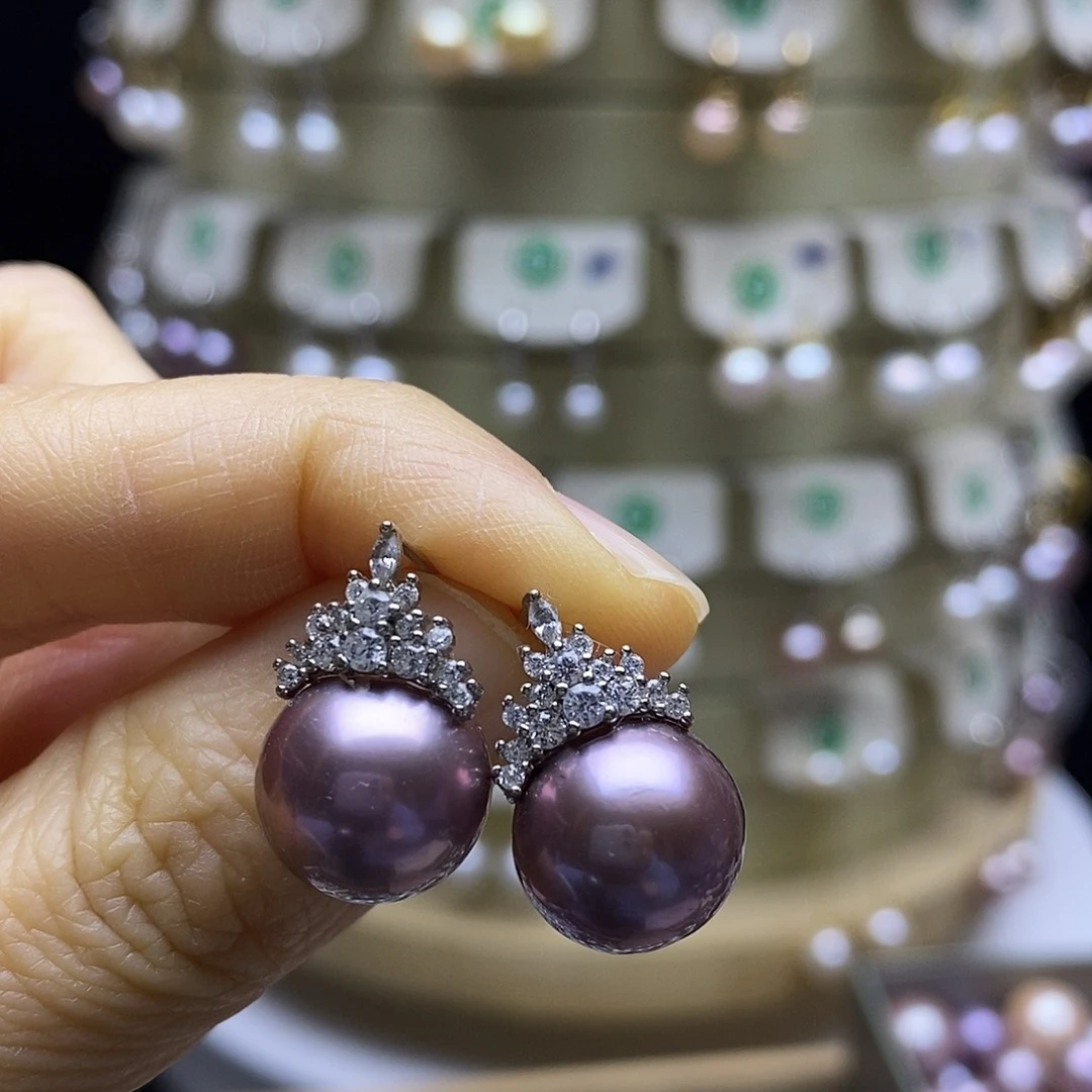 舒***妍耳饰银S925镶嵌淡水珍珠