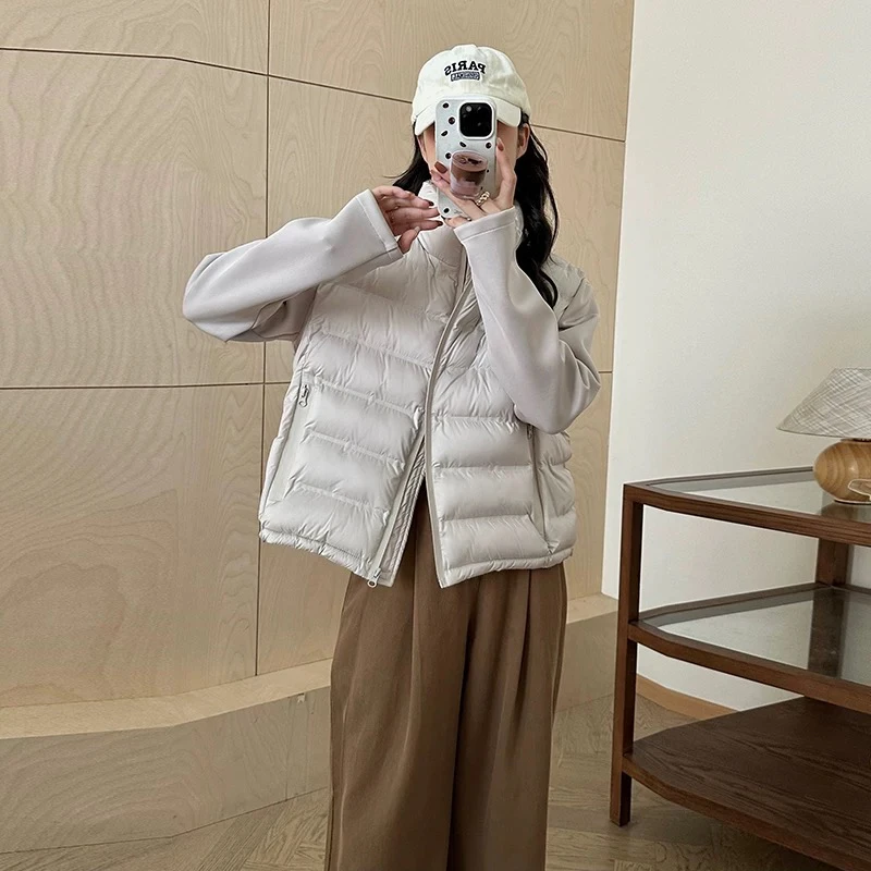女士修身拼接运动棉服短款轻盈舒适外套