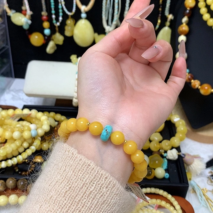 手链蜜蜡未镶嵌蜜蜡手串圆珠