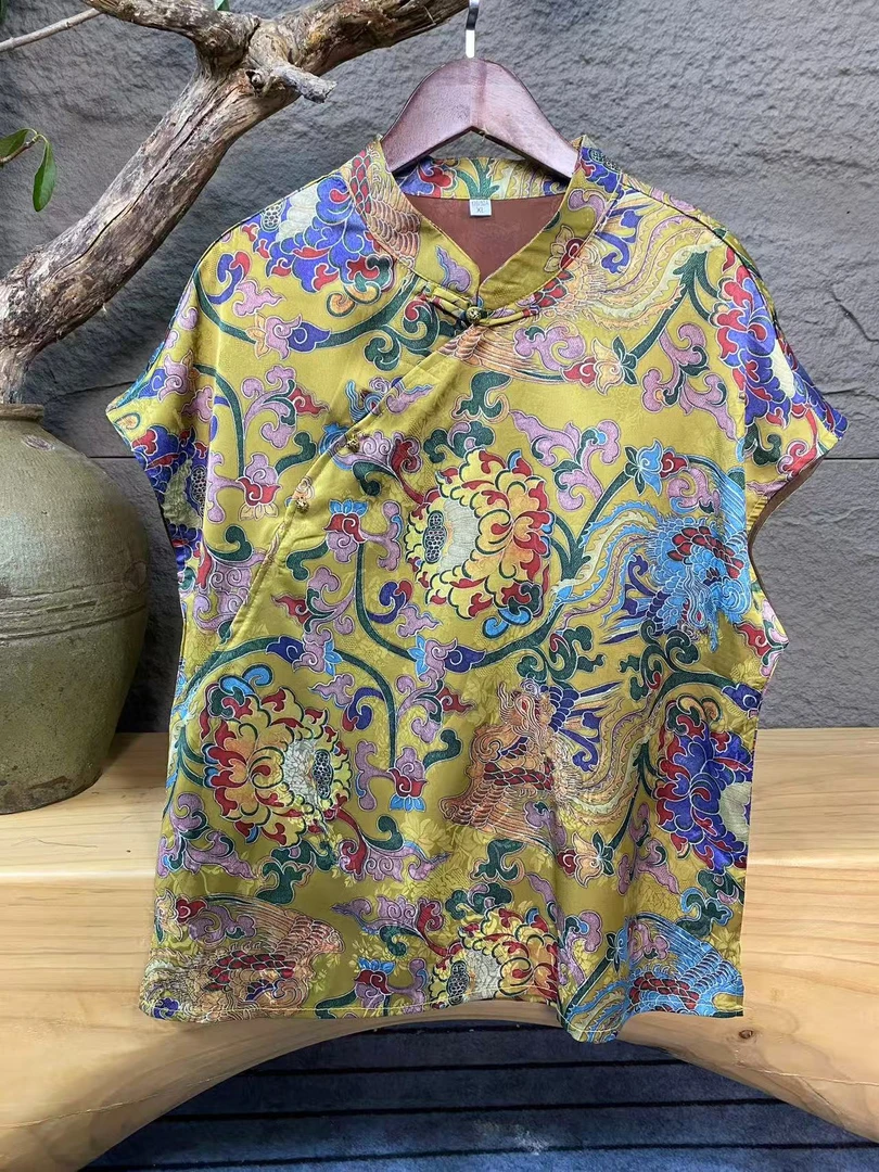 寒江 新中式国风花萝提花夏季时尚百搭修身显瘦日常短袖 T恤