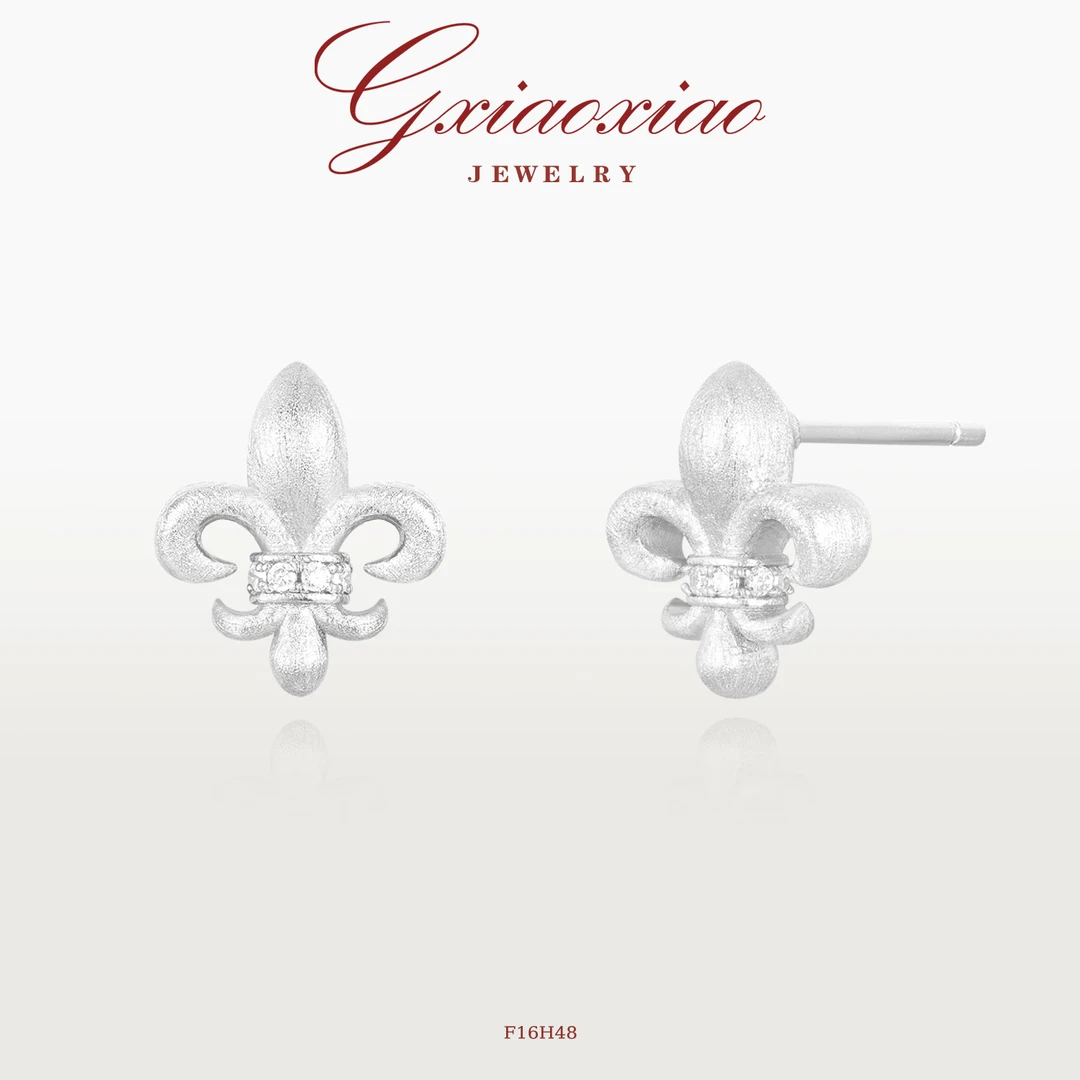 G XIAOXIAO 镀K金 时尚气质复古高级感鸢尾花耳环 F16H48
