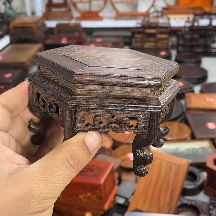 红木底座工艺品紫砂红木底座工艺品