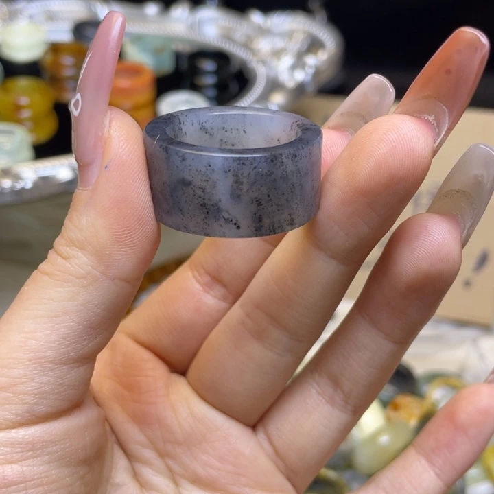 蛇纹石玉合金戒指43-22.7微瑕