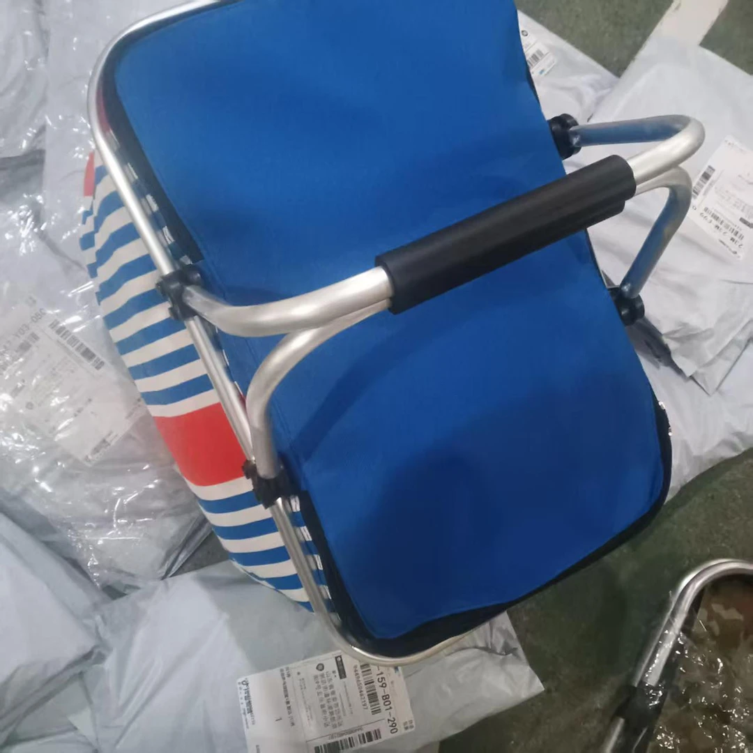 蓝色粗条纹收纳包保温包发1深浅不分25*48*23