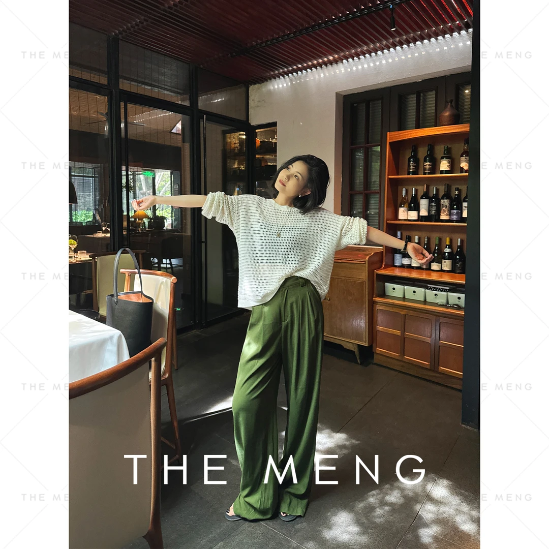 THE MENG【氧气感】亚麻收腰显瘦宽松垂感休闲裤#M242P018