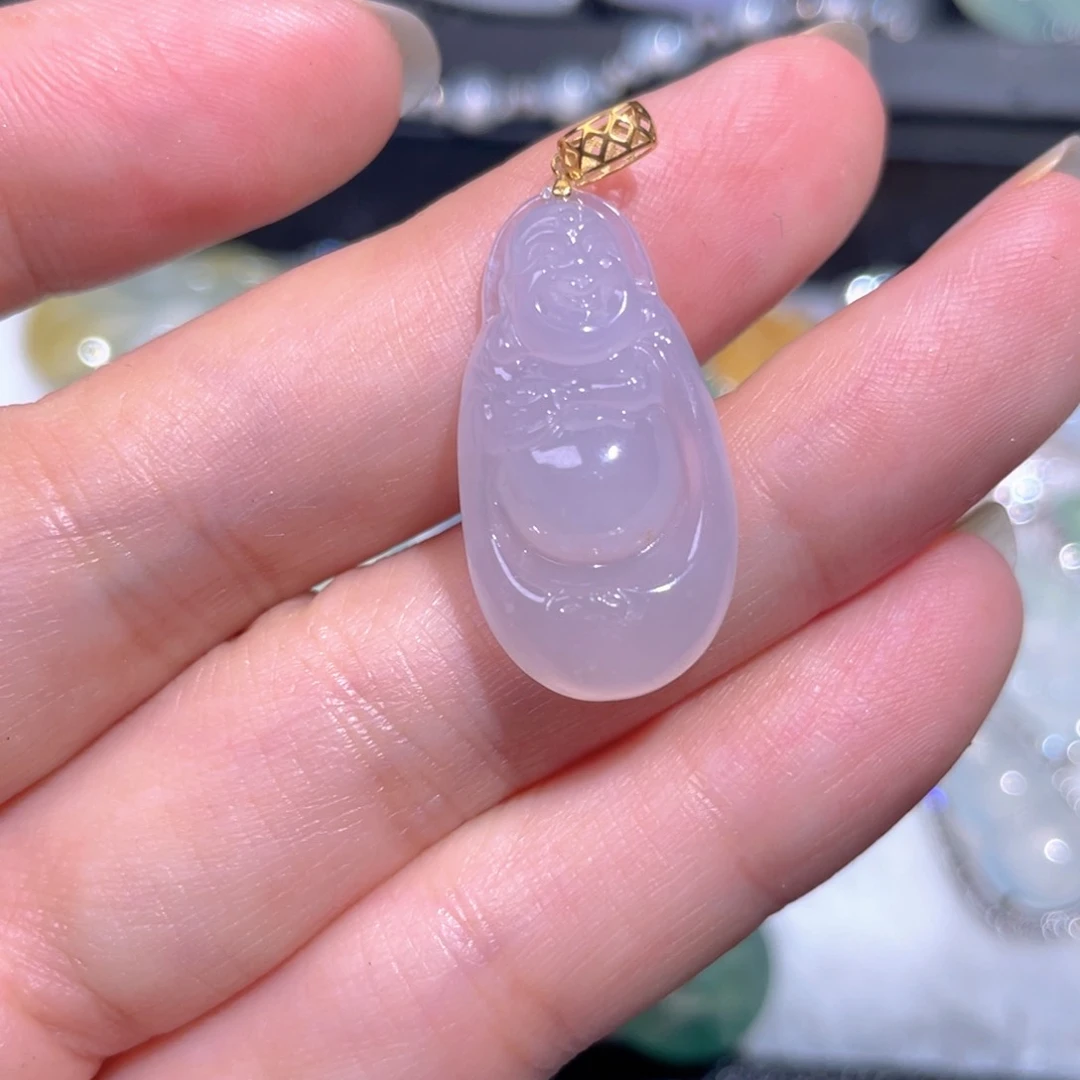 颈饰18K金镶嵌翡翠翡翠