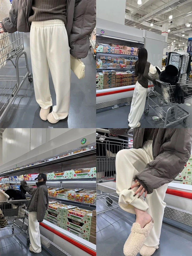 1212秋冬新款韩系简约气质通勤时尚百搭小众高腰显瘦直筒休闲裤