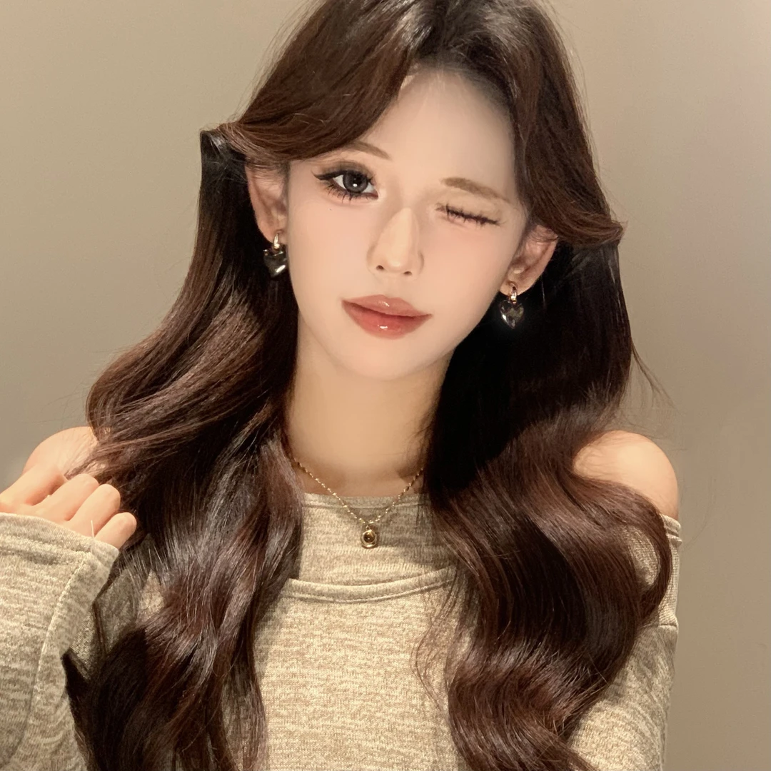 FULL GIRLISH耳环00966高级感美拉德爱心耳钉耳饰