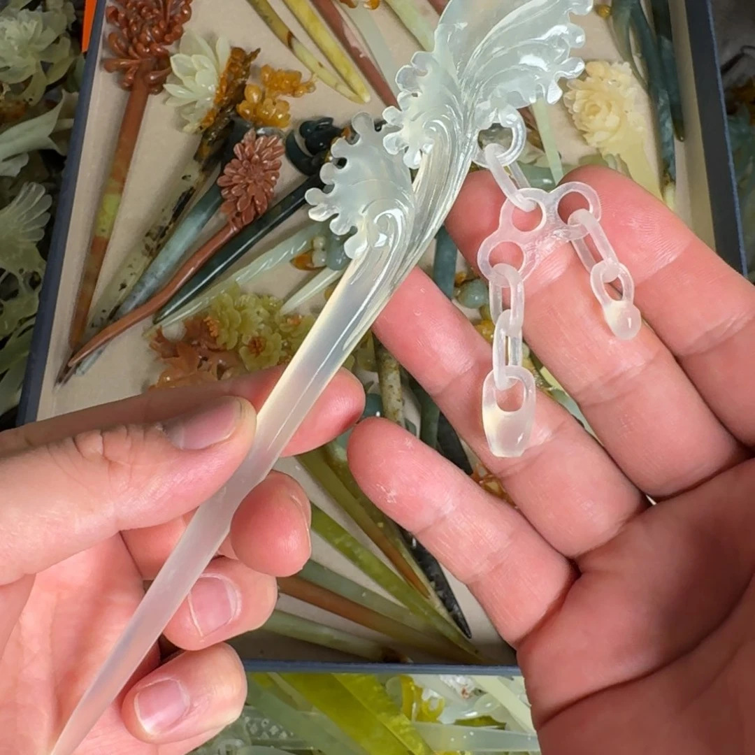 岫玉发饰未镶嵌明君玉簪贼拉好看