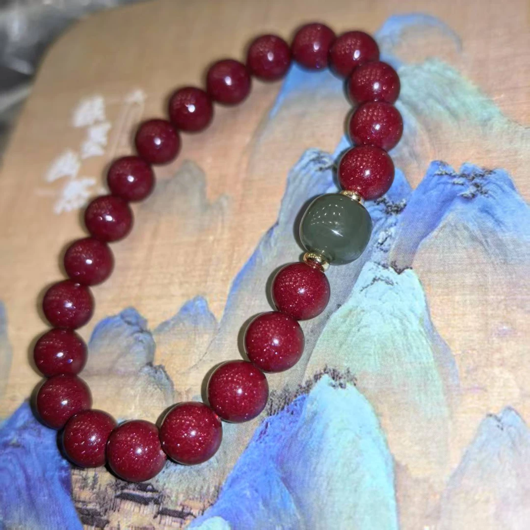 含辰砂工艺品朱砂紫砂8mm手串ZD