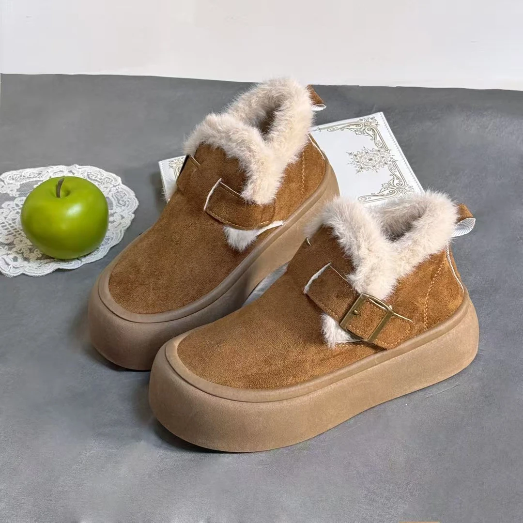 厚底棉鞋女2025冬季新款加绒保暖全包雪地鞋一脚蹬百搭休闲鞋女