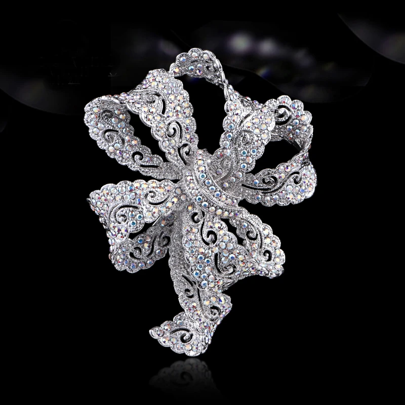 合金胸针 5126 中古蝴蝶结 巴洛克风格胸花别针 复古西装大衣配饰
