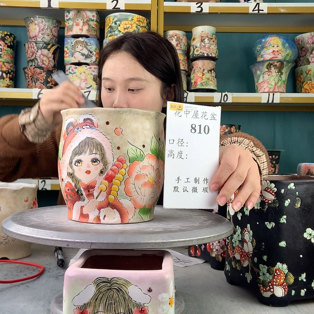 陶景德镇手工花盆810