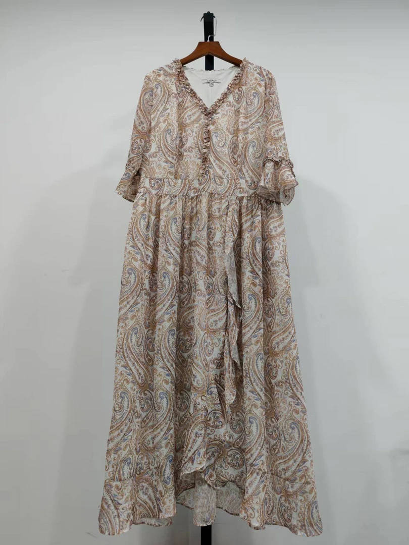 W365 V领喇叭袖连衣裙 默认微瑕 无运费险 接受不了勿拍