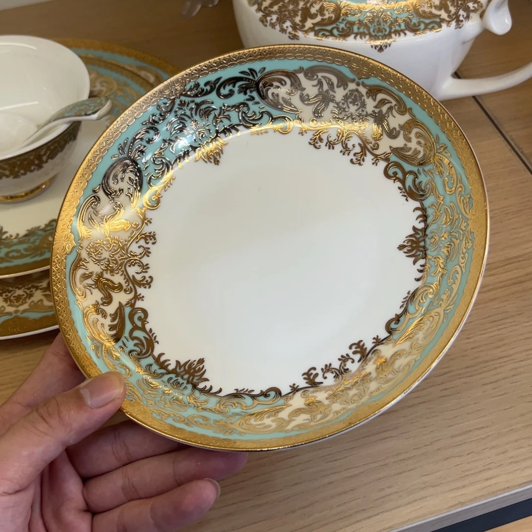 瓷片8寸深菜盘两个一单