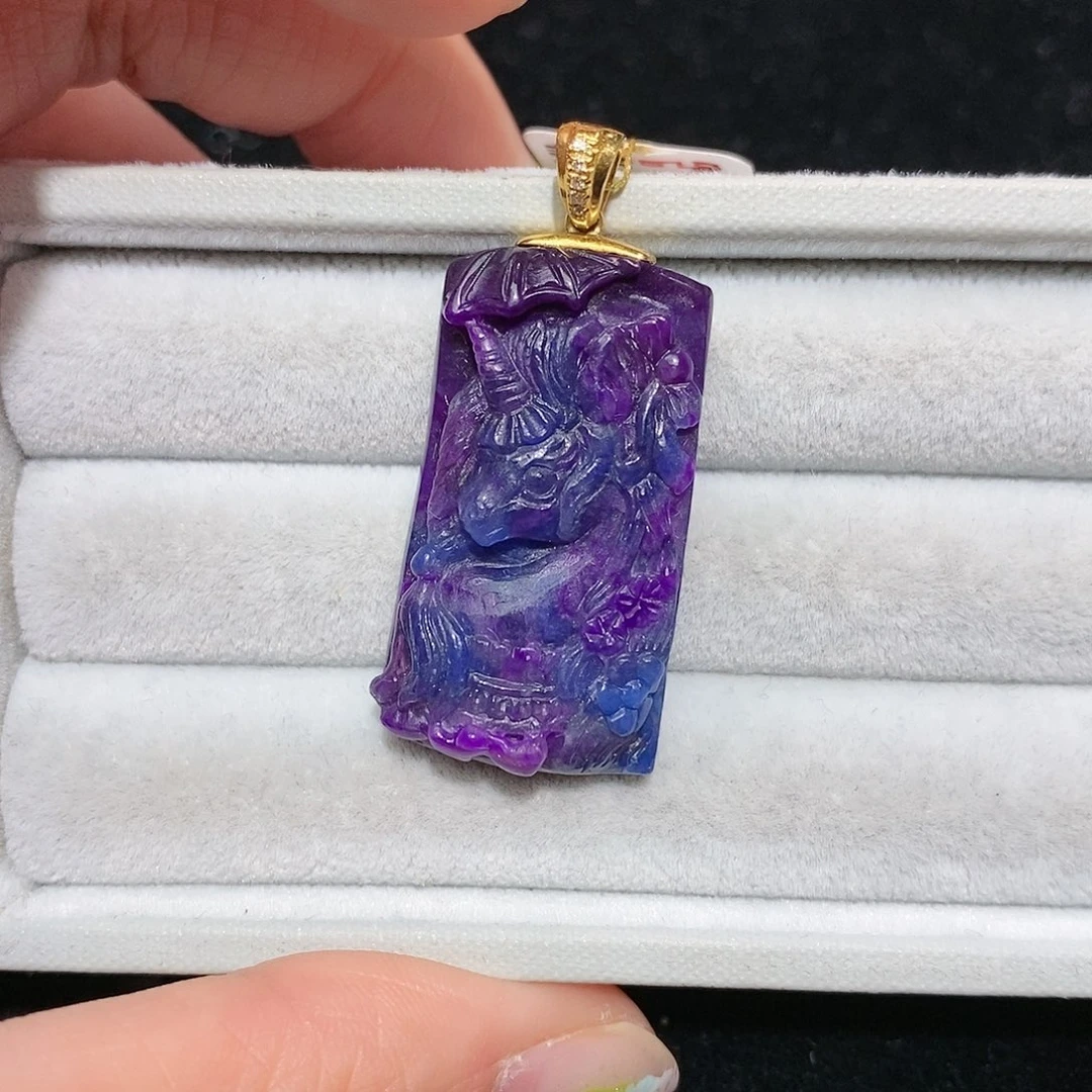 苏纪石（舒俱来）18K金镶嵌吊坠(不含链)