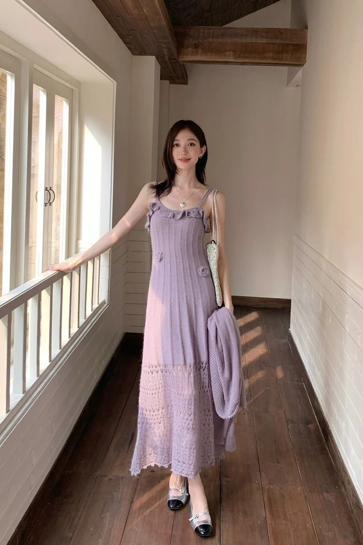 慵懒风针织宽松型设计感女欧若新中式长袖毛针织衫
