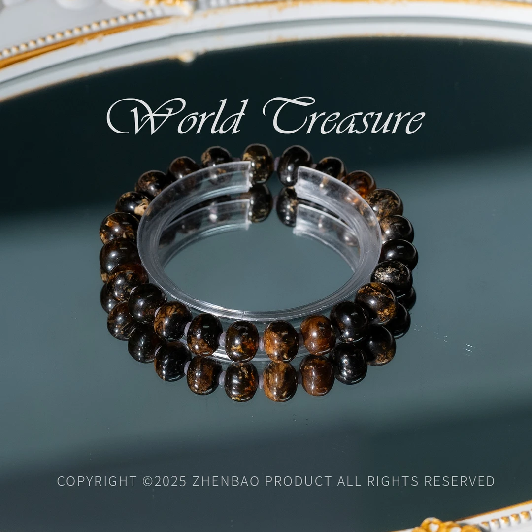 丨抚顺琥珀翳王干白花手串/多样性发/P9428