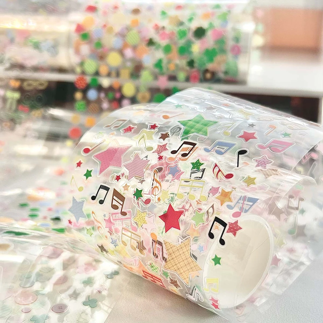 贴纸卷「涂鸦主义」盐系涂鸦四叶草ins风眼镜咕小卡音符纽扣deco