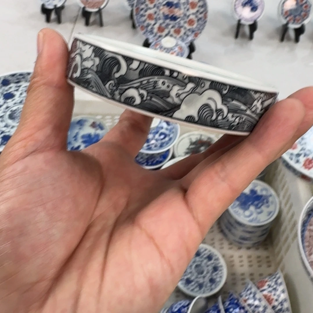 陶瓷摆件墨彩通天神龙盖置