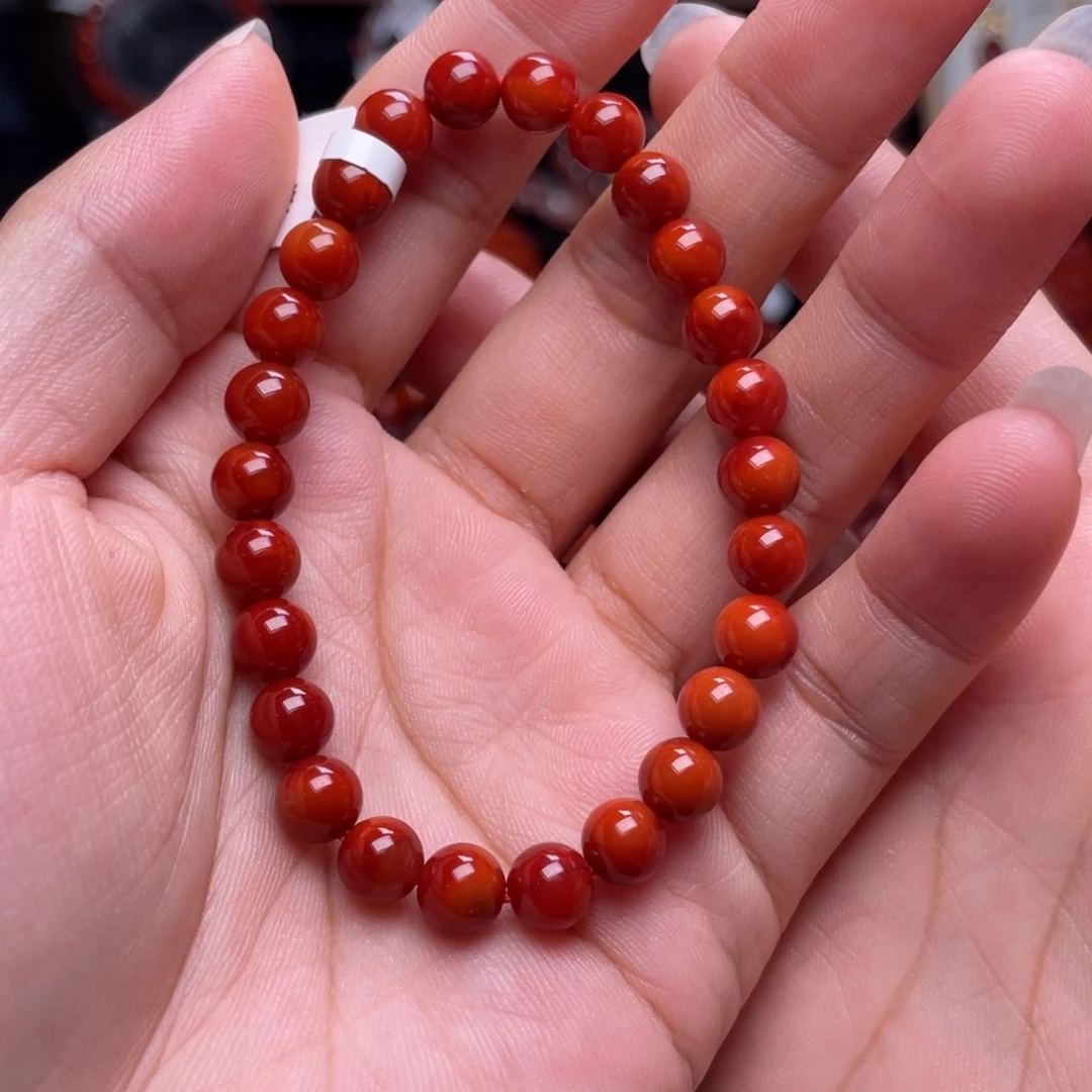 南红玛瑙未镶嵌7mm双色手串