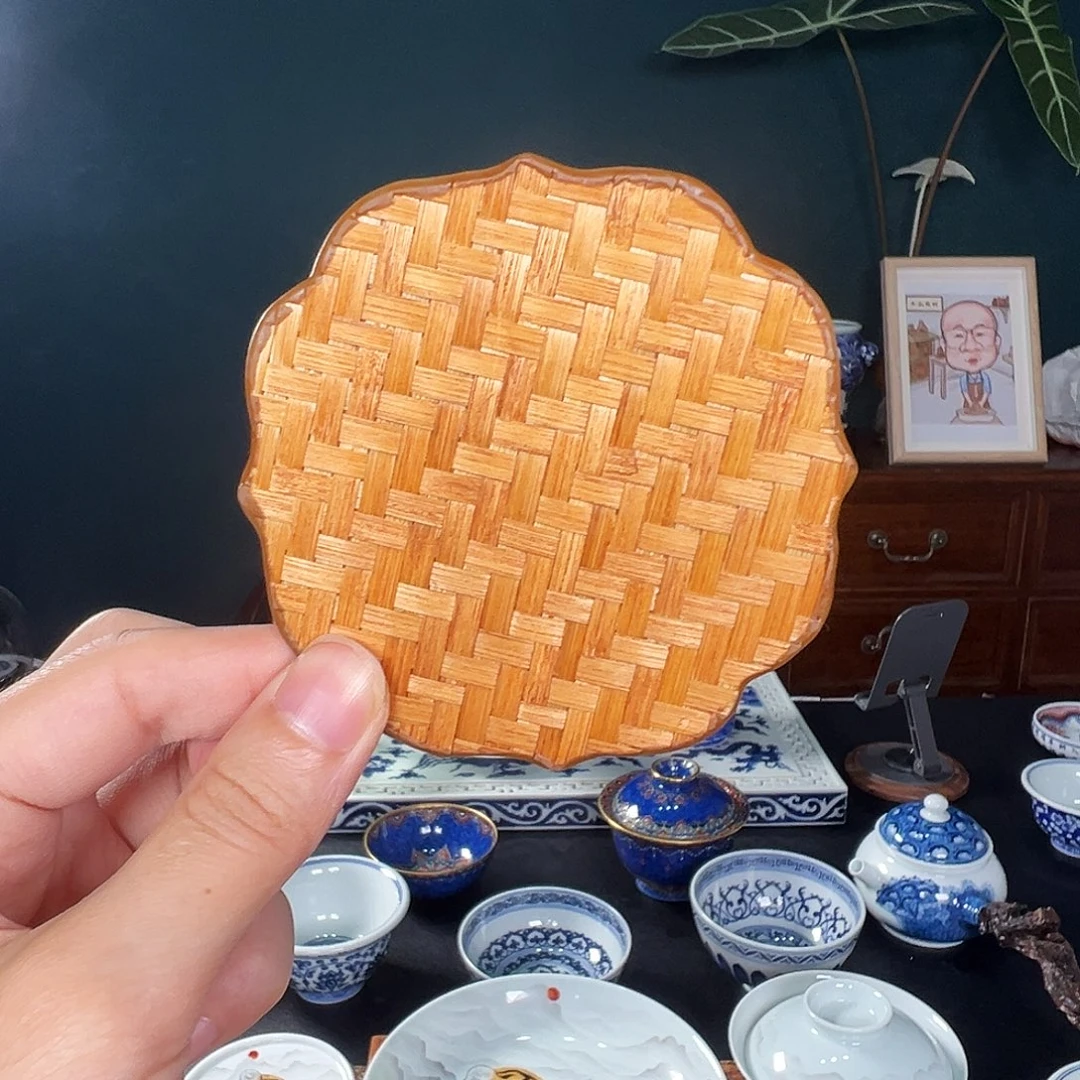 手工编织竹子杯垫