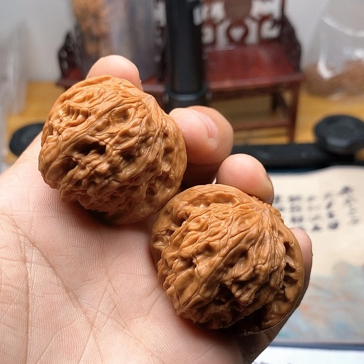 文玩核桃把件磨盘
