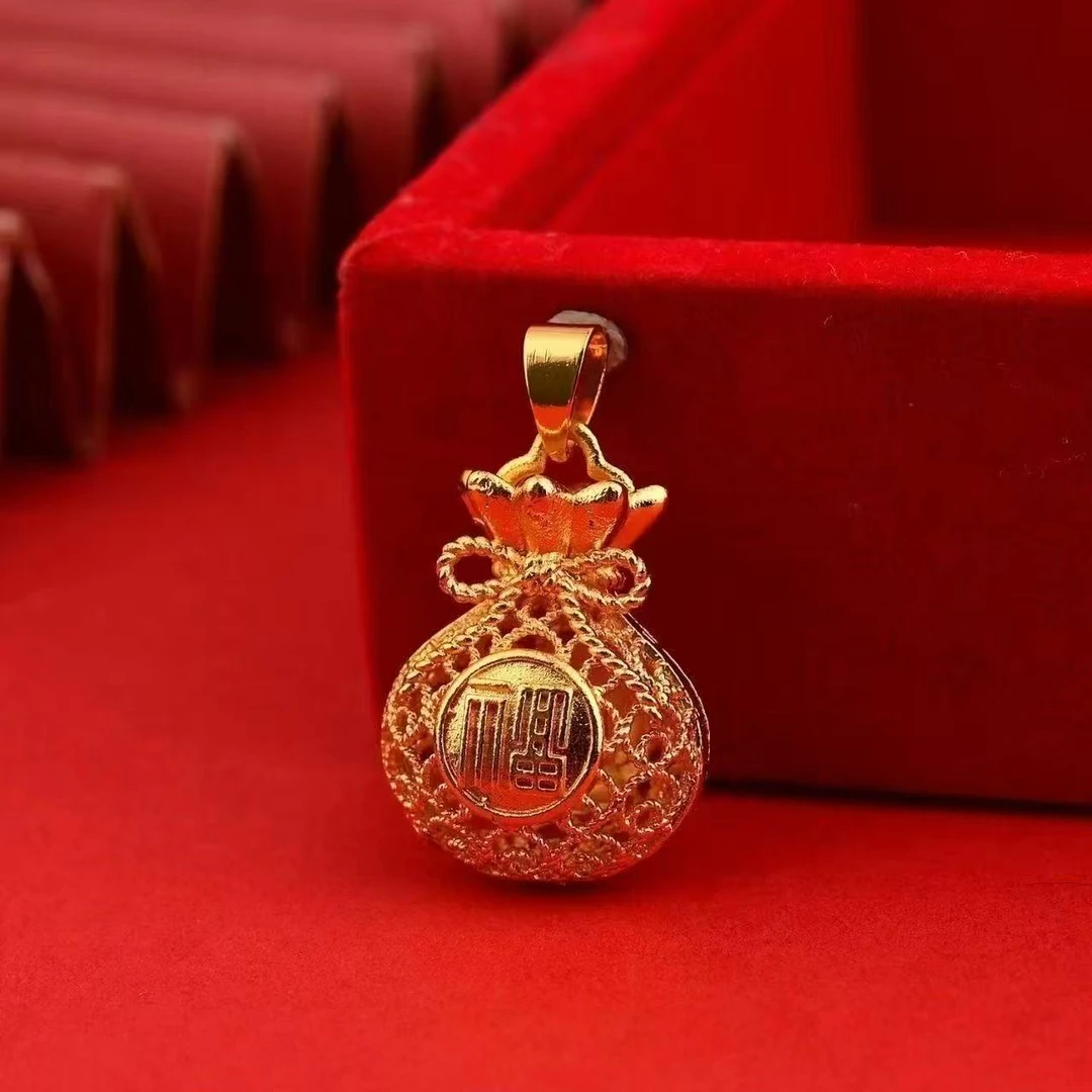 【丫丫甄选】足金镂空福字百宝袋