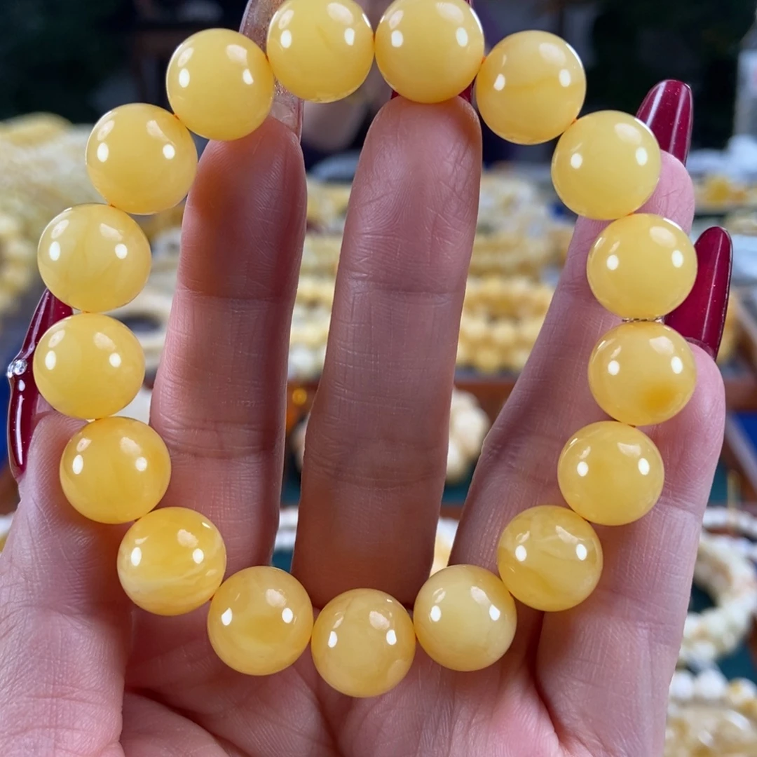 琥珀未镶嵌珠宝奇石12圆珠17.1