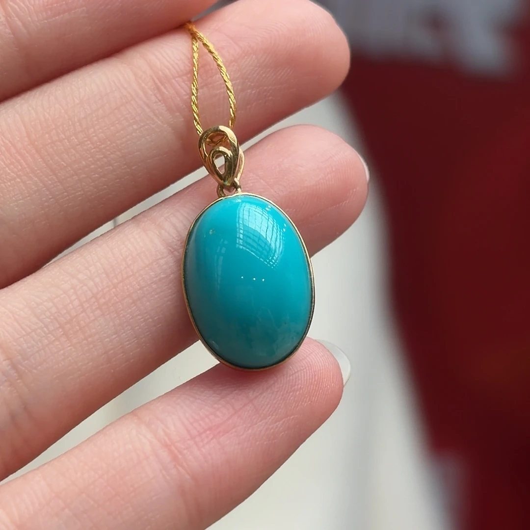 绿松石18K金镶嵌颈饰