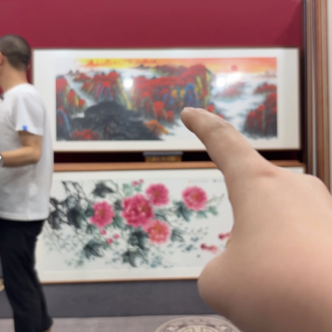 国画带框绘画210/80尺寸泰山