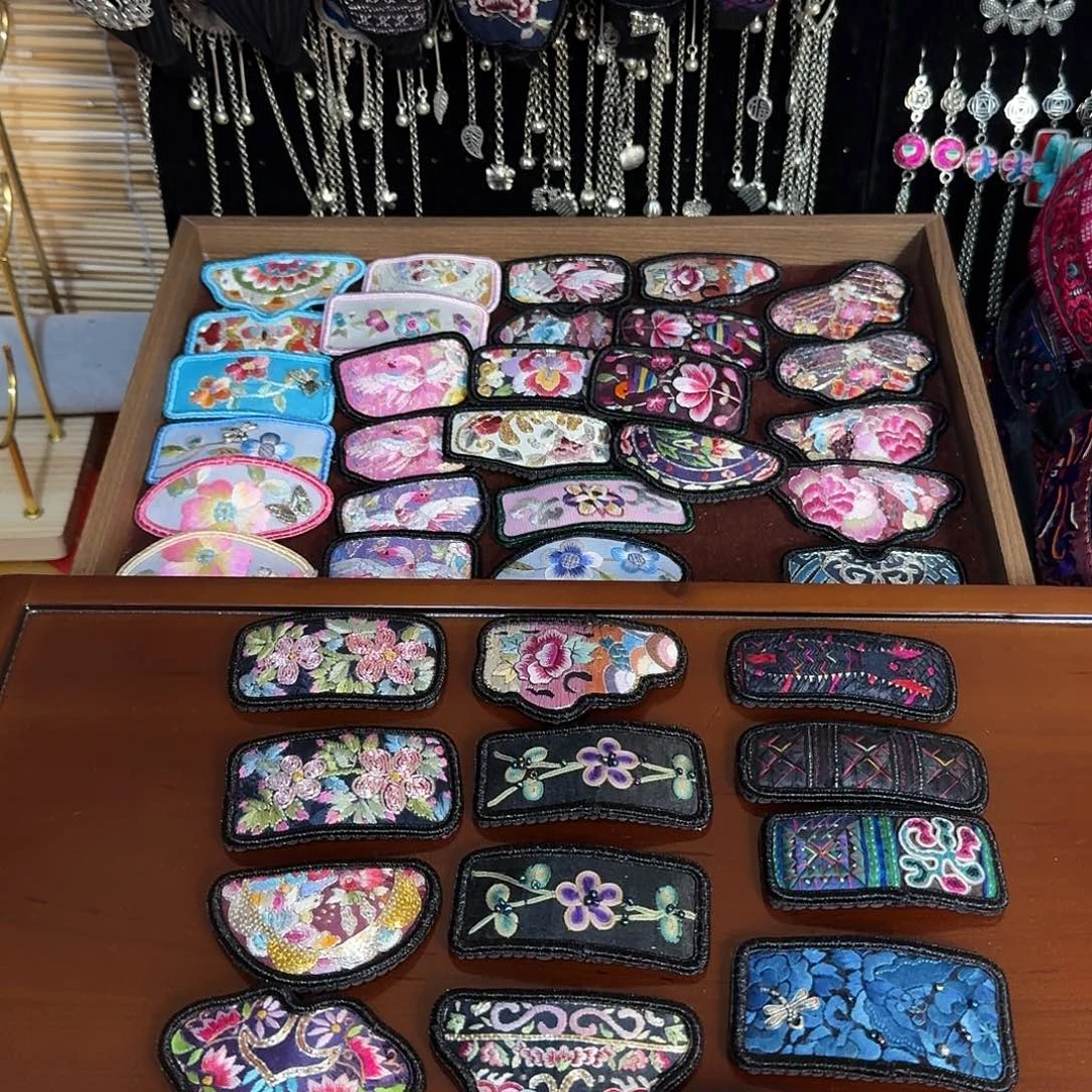 刺绣民族风刺绣老绣发夹