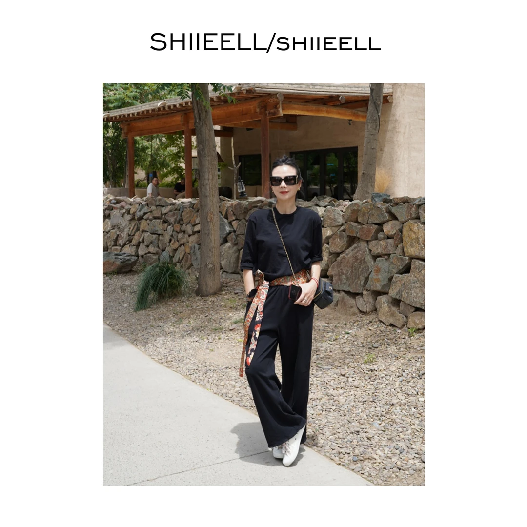 SHIIEELL夏新款筷子套装薄软廓形气质时尚显瘦洋气宽松套装W5002