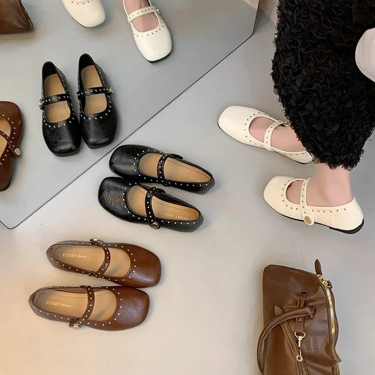 法式复古软底春新款平底温柔风晚晚鞋单鞋103-11