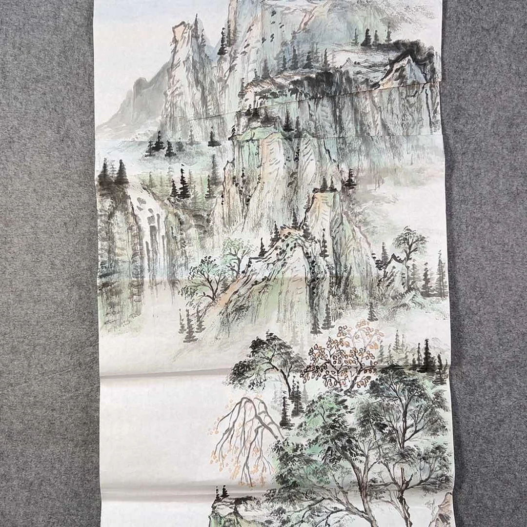 国画422 牡丹之花之叶的颜色与花色