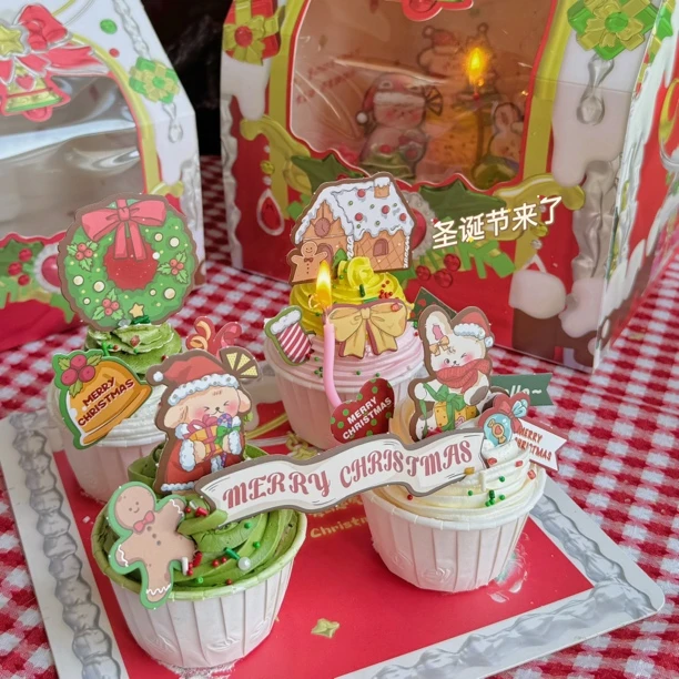 抱抱酱小房子纸杯蛋糕盒包装盒烘焙节日用品
