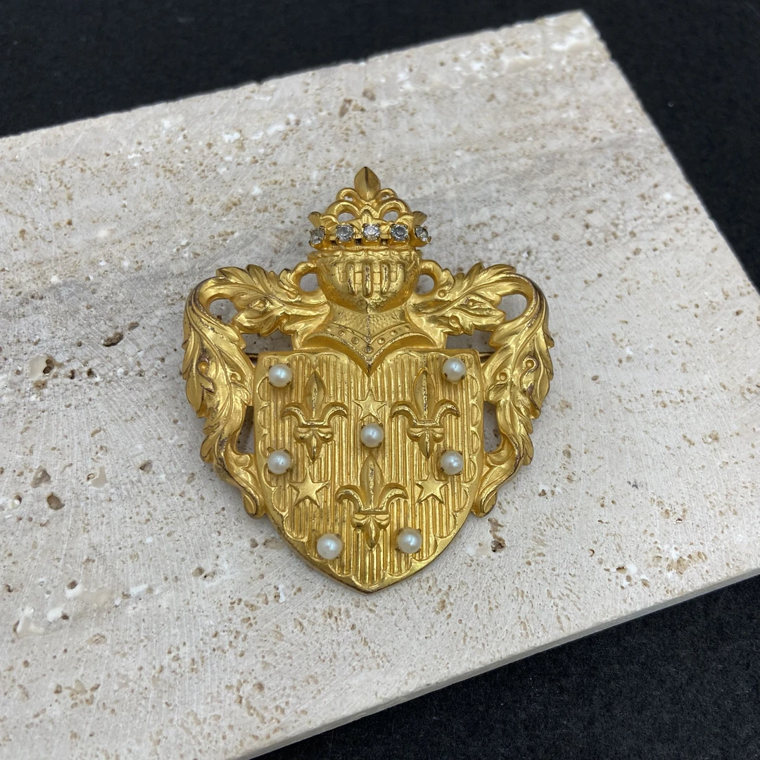 合金仿珍珠胸针 【Liz璇子中古】MH鸢尾花珠珠胸针H44136无鉴赏期