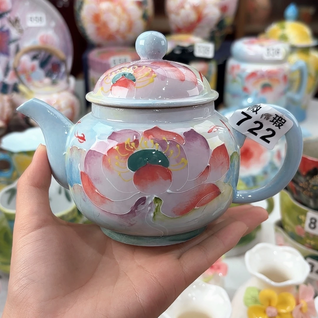 景德镇手绘高温釉下彩陶瓷茶具