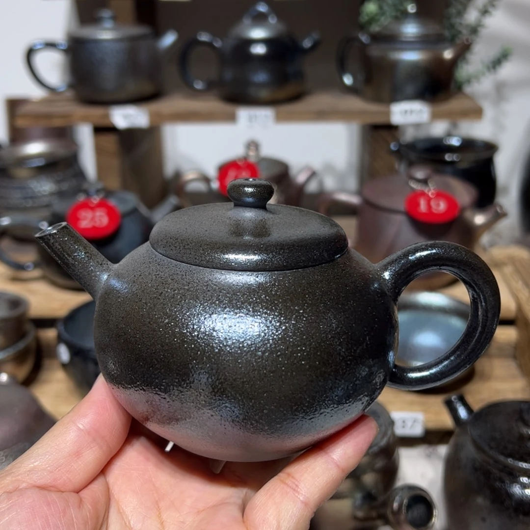 壶建水紫陶紫泥柴烧壶