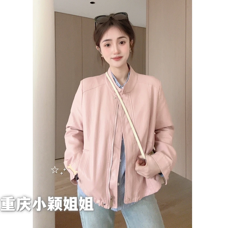 皮衣女2025春季新款小众设计感洋气宽松韩版机车夹克减龄短款外套
