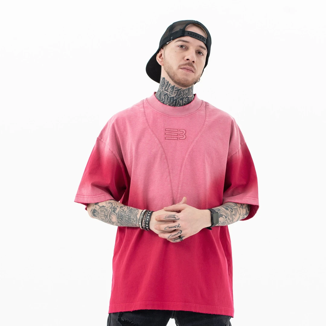 FORGIVENESS【渐变色】重磅300g洗水做旧oversize扎染渐变短袖T恤