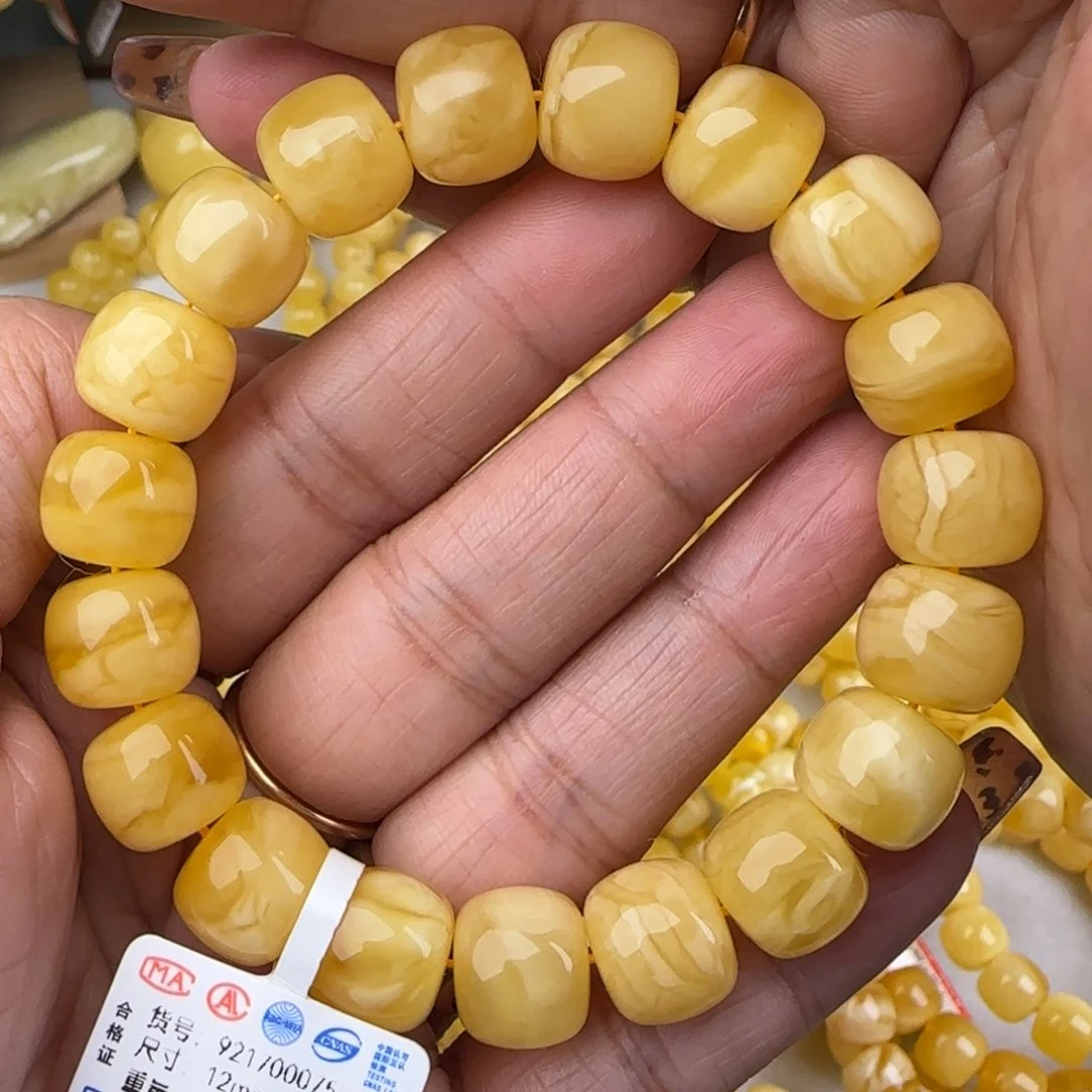 蜜蜡手链未镶嵌妖花老型手串