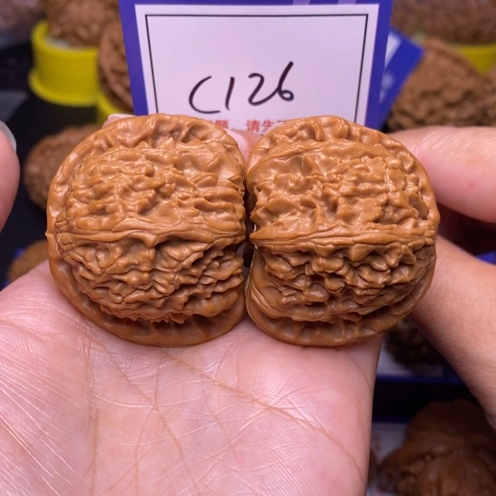 文玩核桃把件43白狮子c126