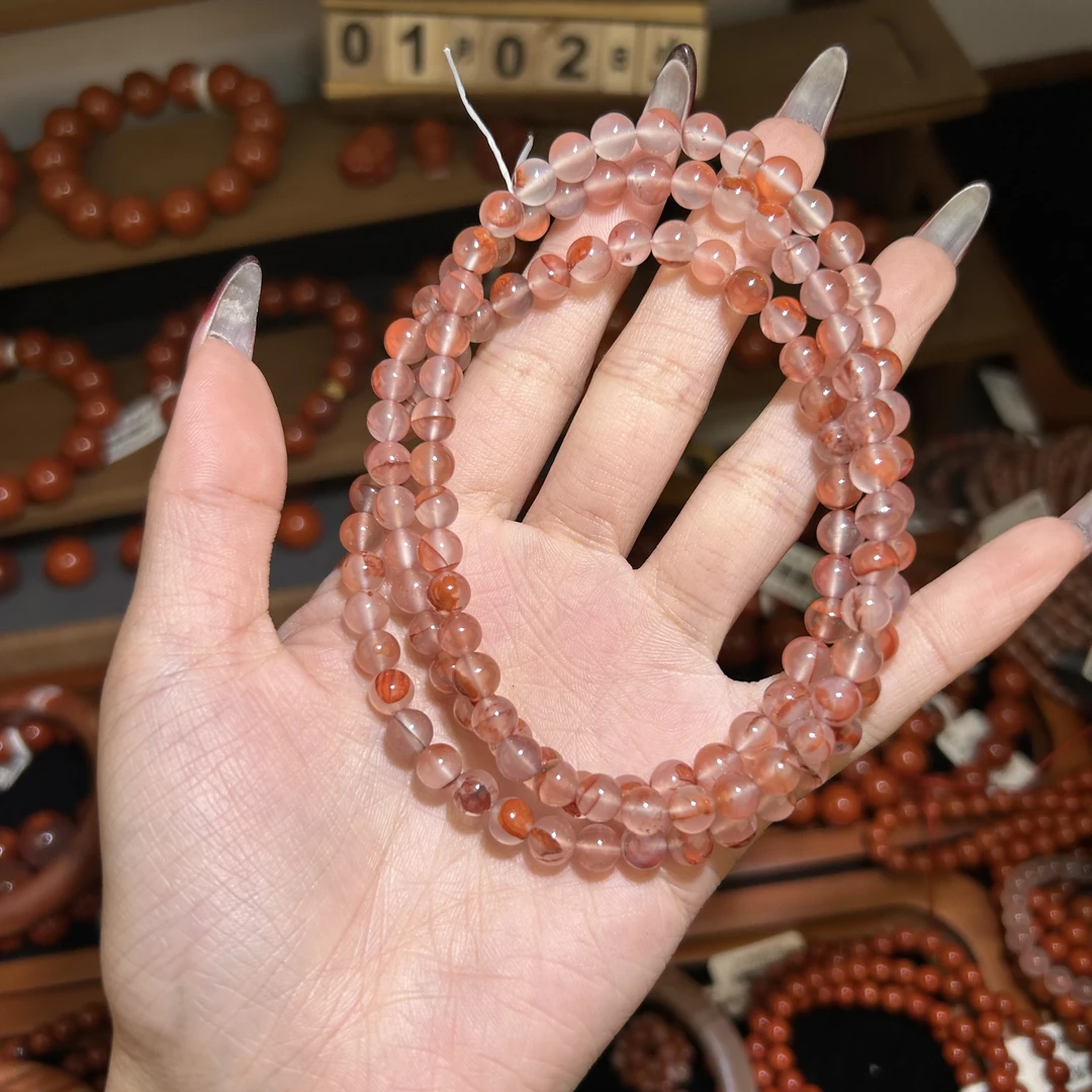 正品天然冰飘南红6mm珠串/235/多样性发其一