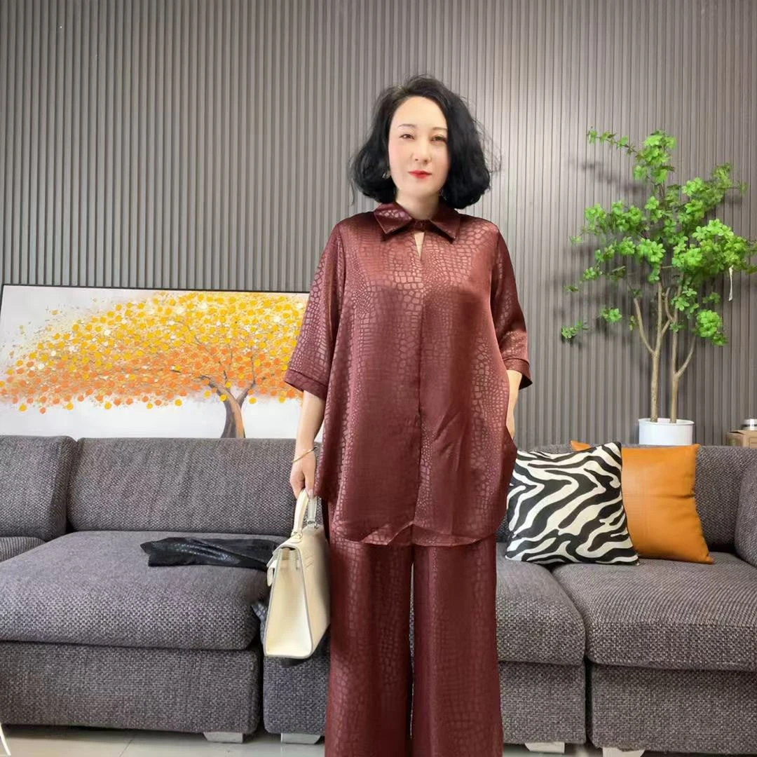 3099休闲街头风中国风时尚套装时尚宽松短袖上衣阔腿裤