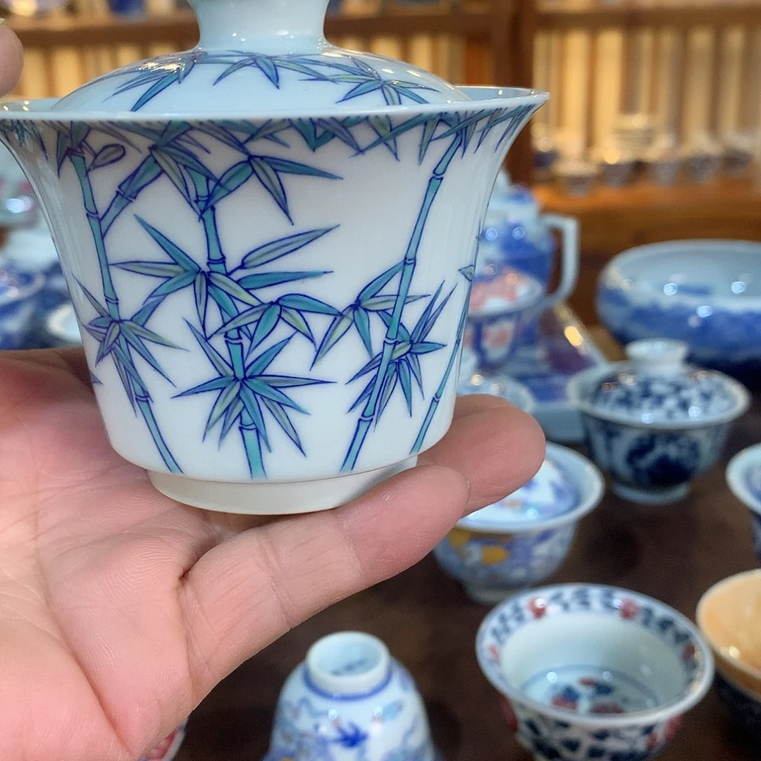 錡镇堂手工手绘盖碗