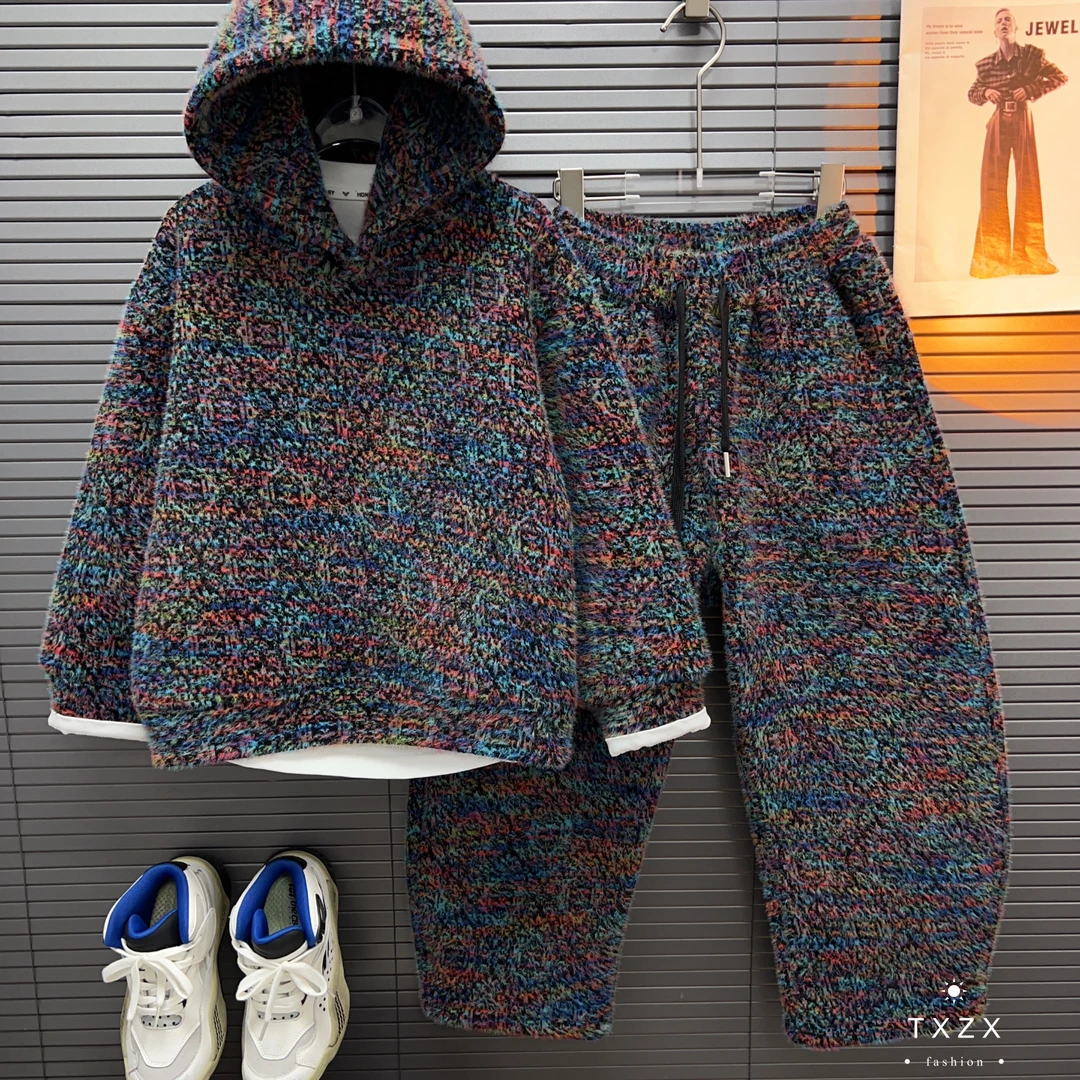 TX-25DY236冬季新款轻奢高定制中大童亲子时尚加绒加厚休闲套装潮