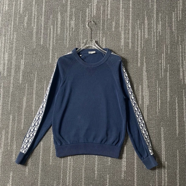 99新 DIOR/迪奥 老花织带圆领针织毛衣/尺码L/3827