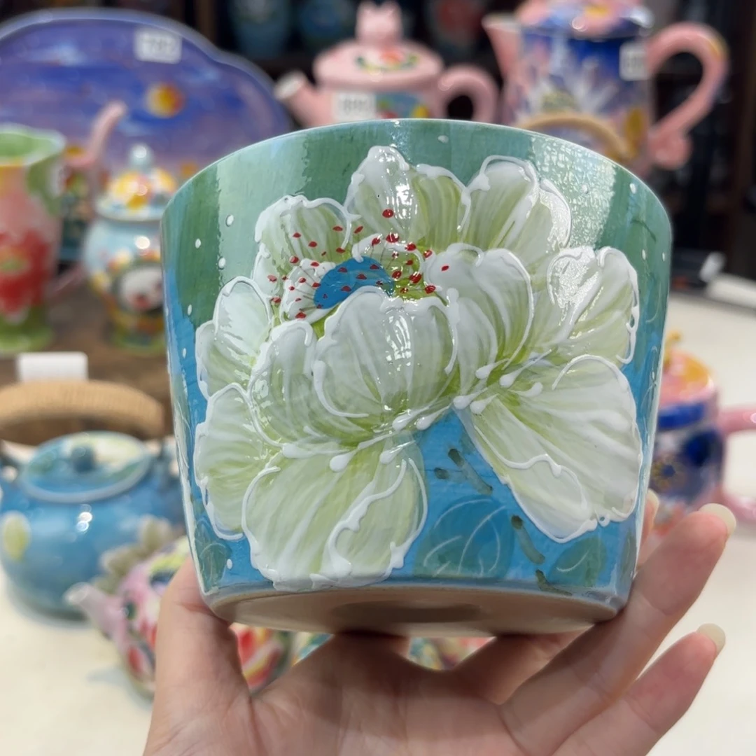 景德镇手绘高温釉下彩陶瓷茶具
